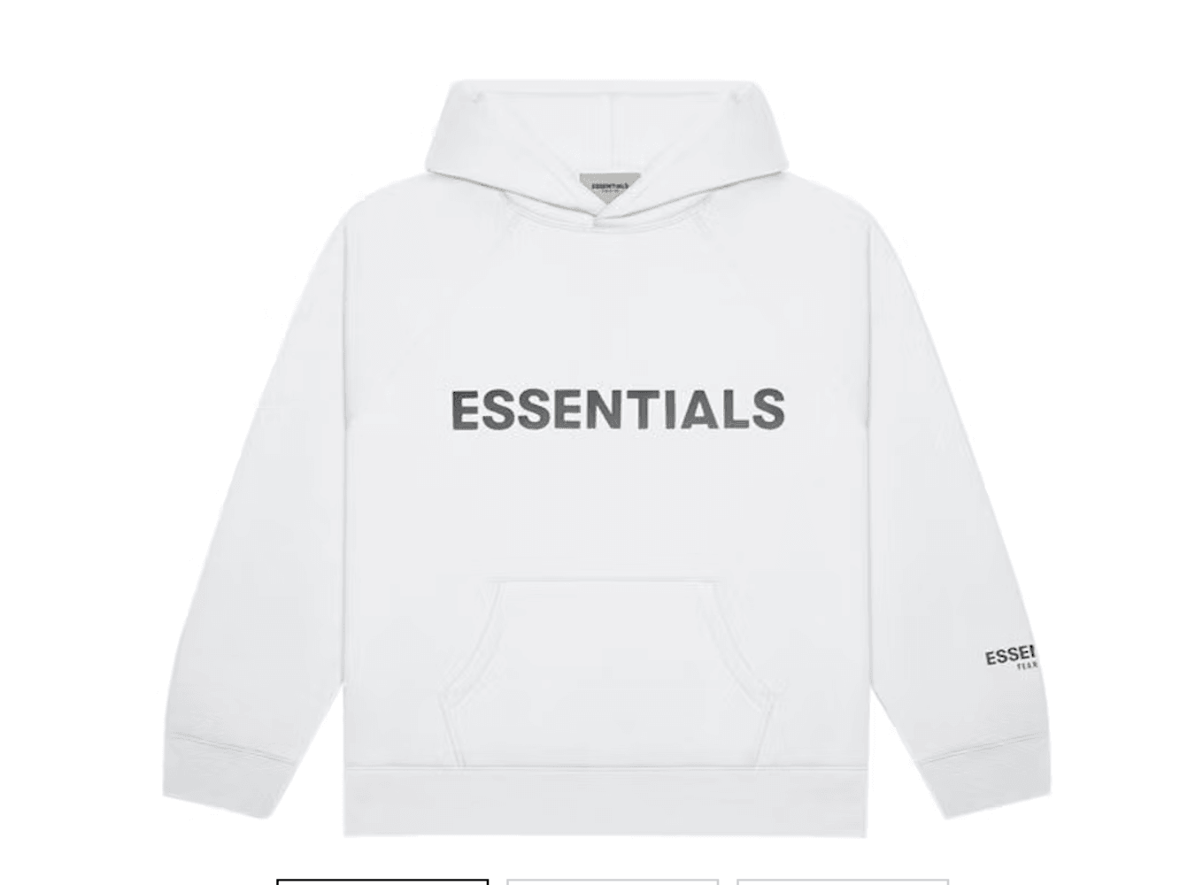 FEAR OF GOD ESSENTIALS PULLOVER HOODIE APPLIQUE LOGO 'WHITE'