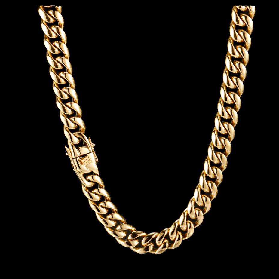 Gold cuban link chain for everyday wear by The Flaire