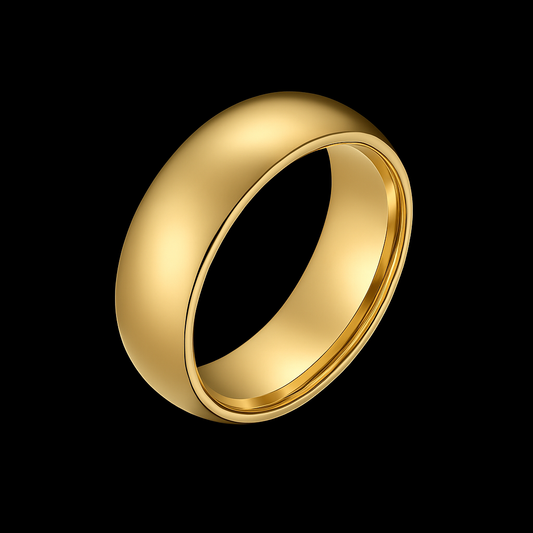 Gold ring on a black background