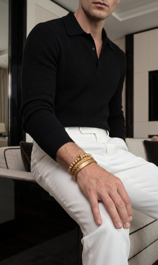 ROYAL JEWEL BRACELET SET GOLD — The finish