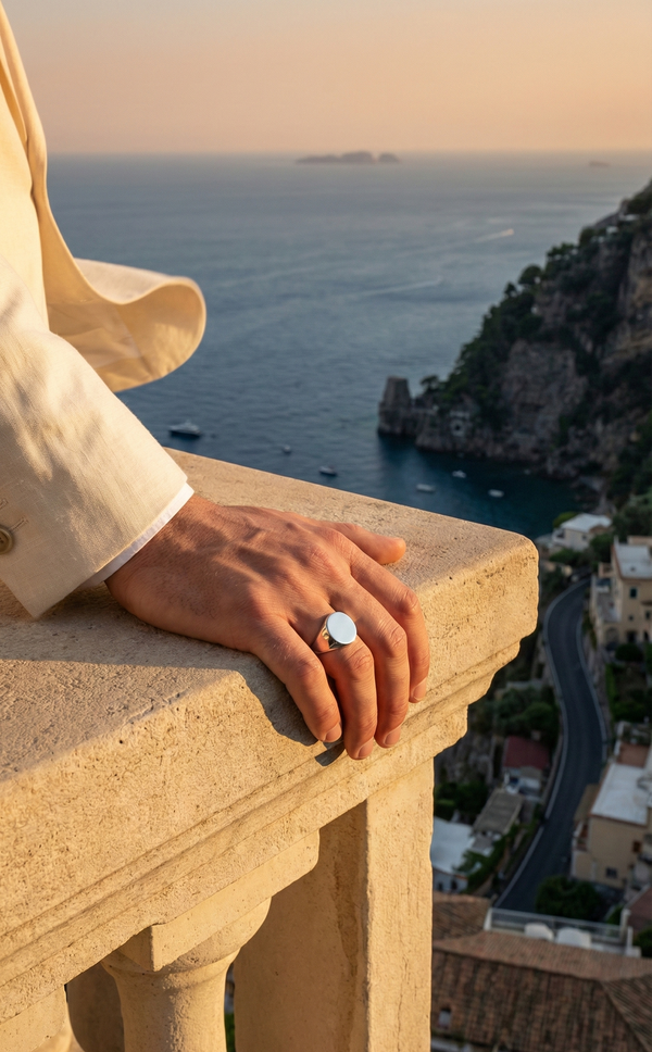 JULIO RING SILVER — On skin