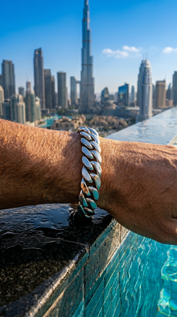 LUXOR BRACELET SILVER — The closure