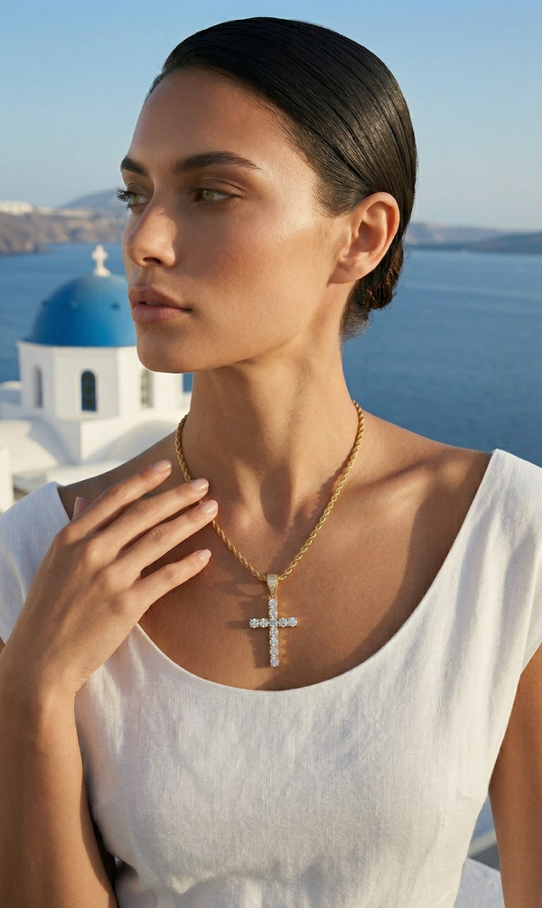 CASSIAN NECKLACE GOLD — Wearing it