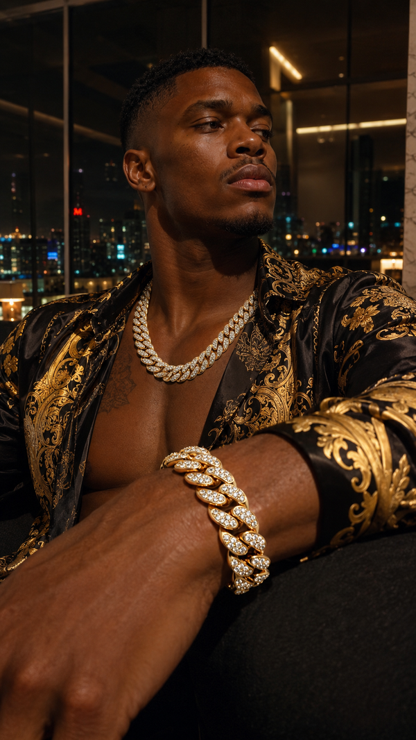 LORENZO SET GOLD — On skin