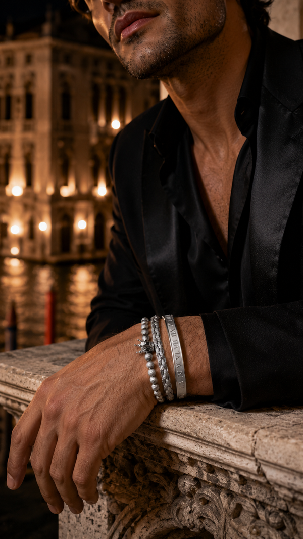 ROYAL JEWEL BRACELET SET SILVER — The finish