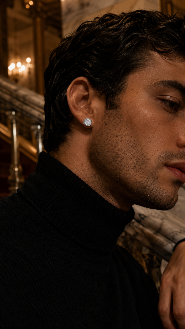 BELEZZA EARRINGS SILVER — On skin