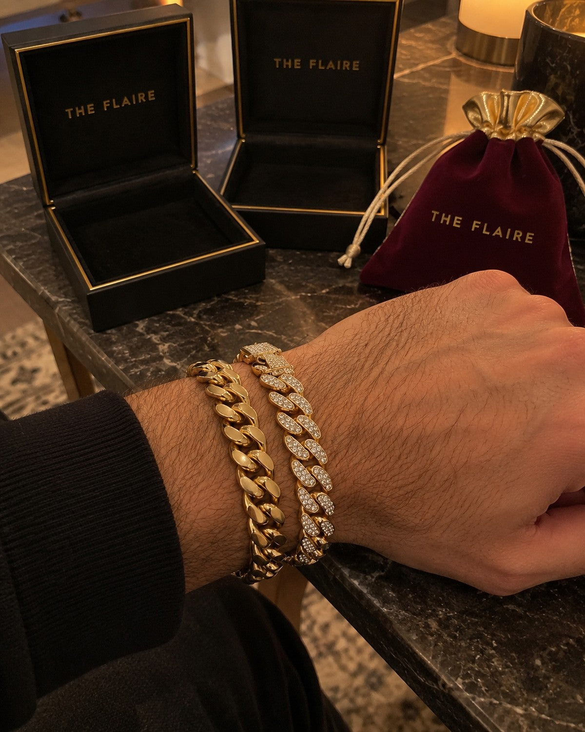 Cuban Bracelet Stack Gift Box Gold gift, The Flaire Gift Edit, image 5