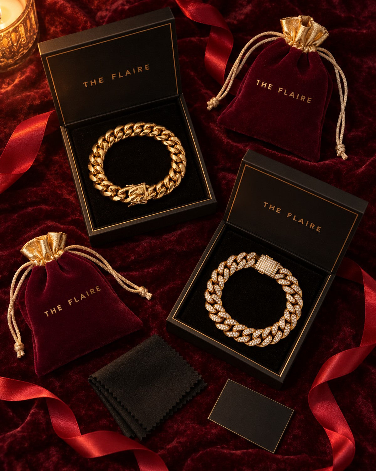 Cuban Bracelet Stack Gift Box Gold gift, The Flaire Gift Edit, image 6