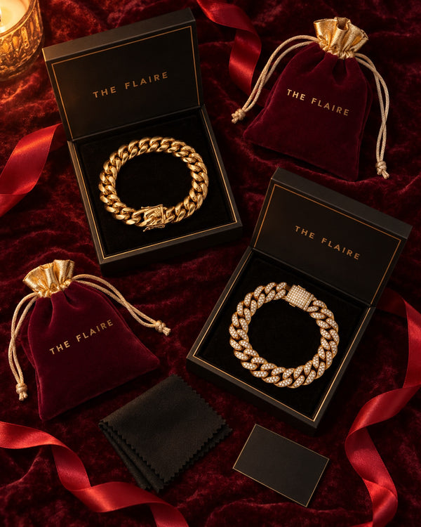CUBAN BRACELET STACK GIFT BOX GOLD — Sizing