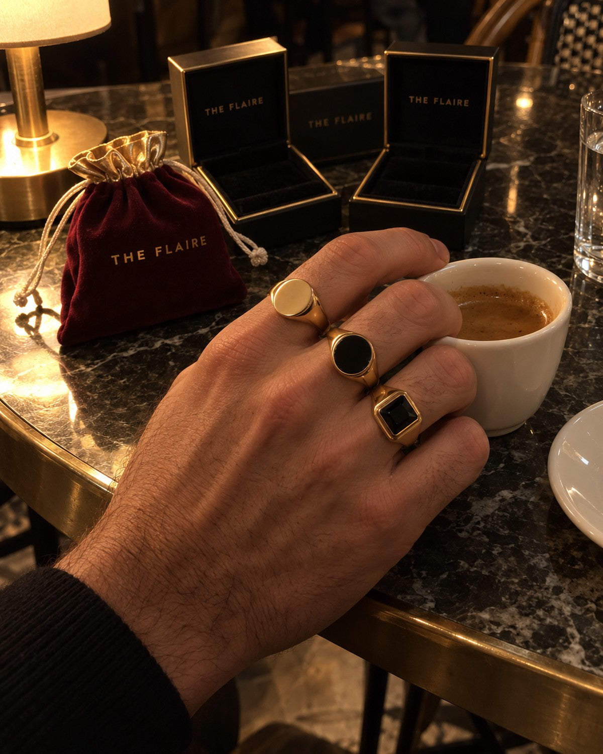 Signet Trio Gift Box Gold gift, The Flaire Gift Edit, image 5