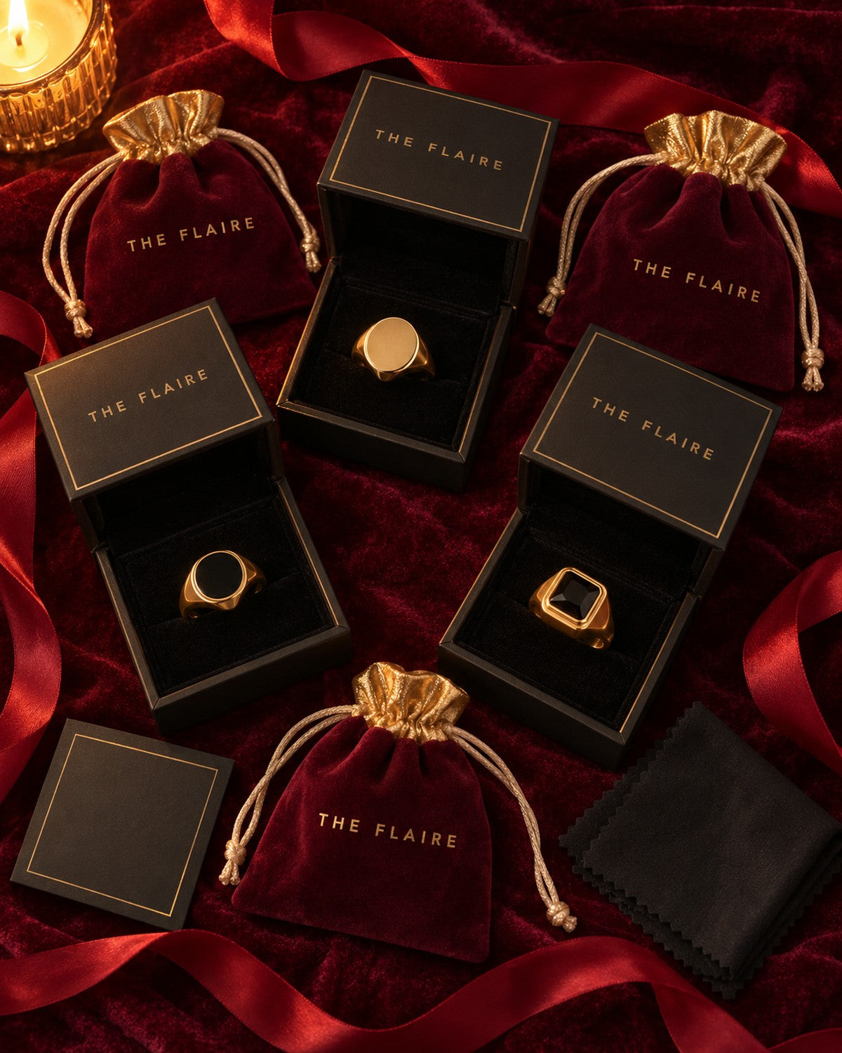 Signet Trio Gift Box Gold gift, The Flaire Gift Edit, image 6