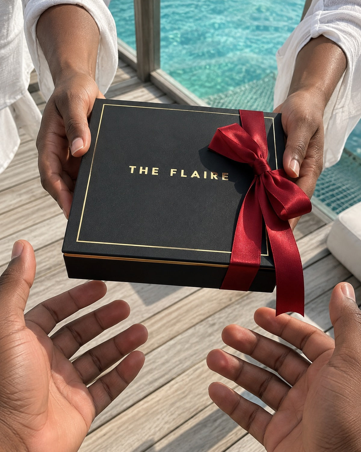 Azure Gift Box Gold: she gives him his