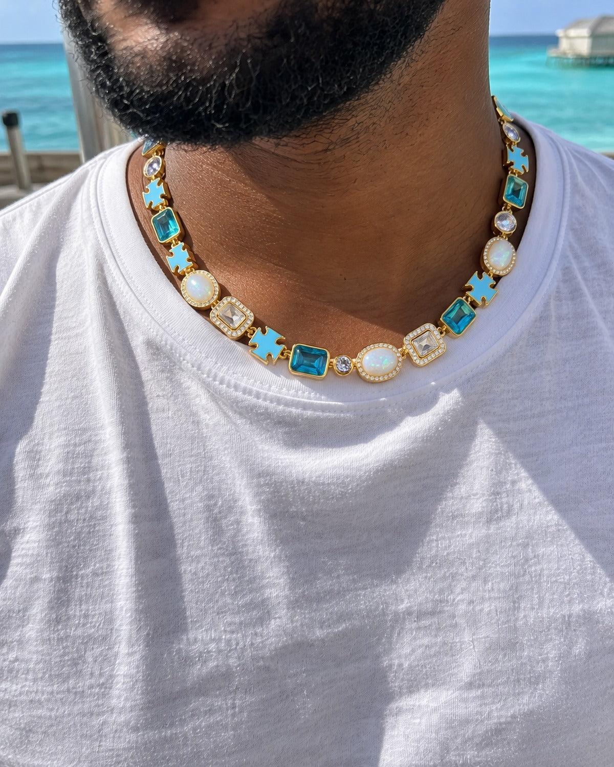 Azure Gift Box Gold: the blue on him