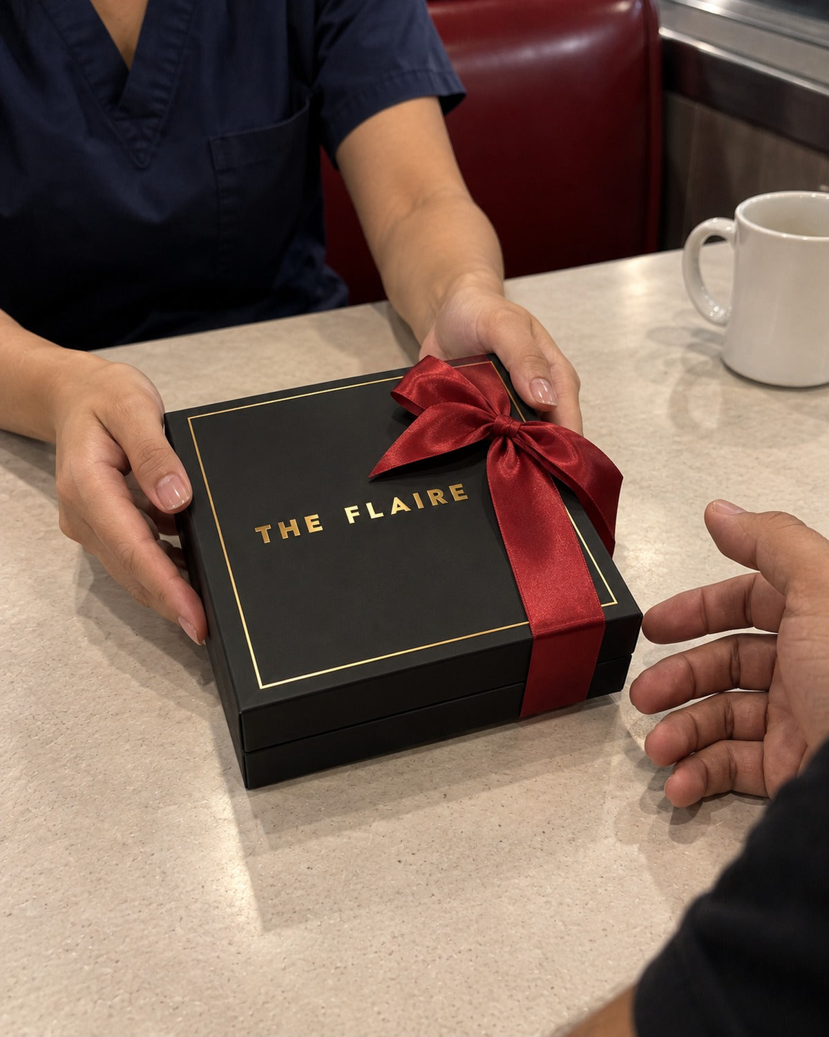 Ember Gift Box Silver: she gives him his