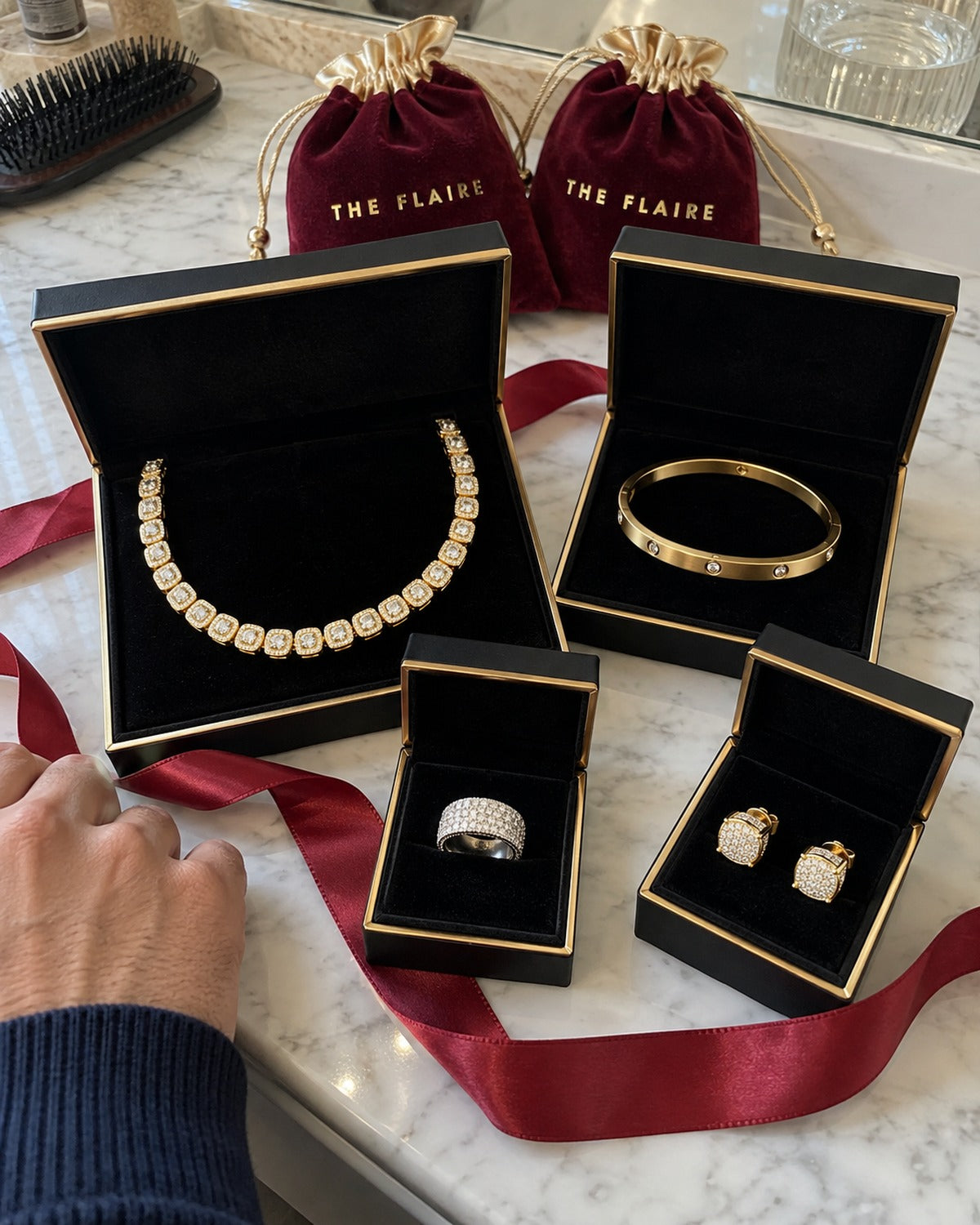 HER WARDROBE gift set — every piece in its own open gift box
