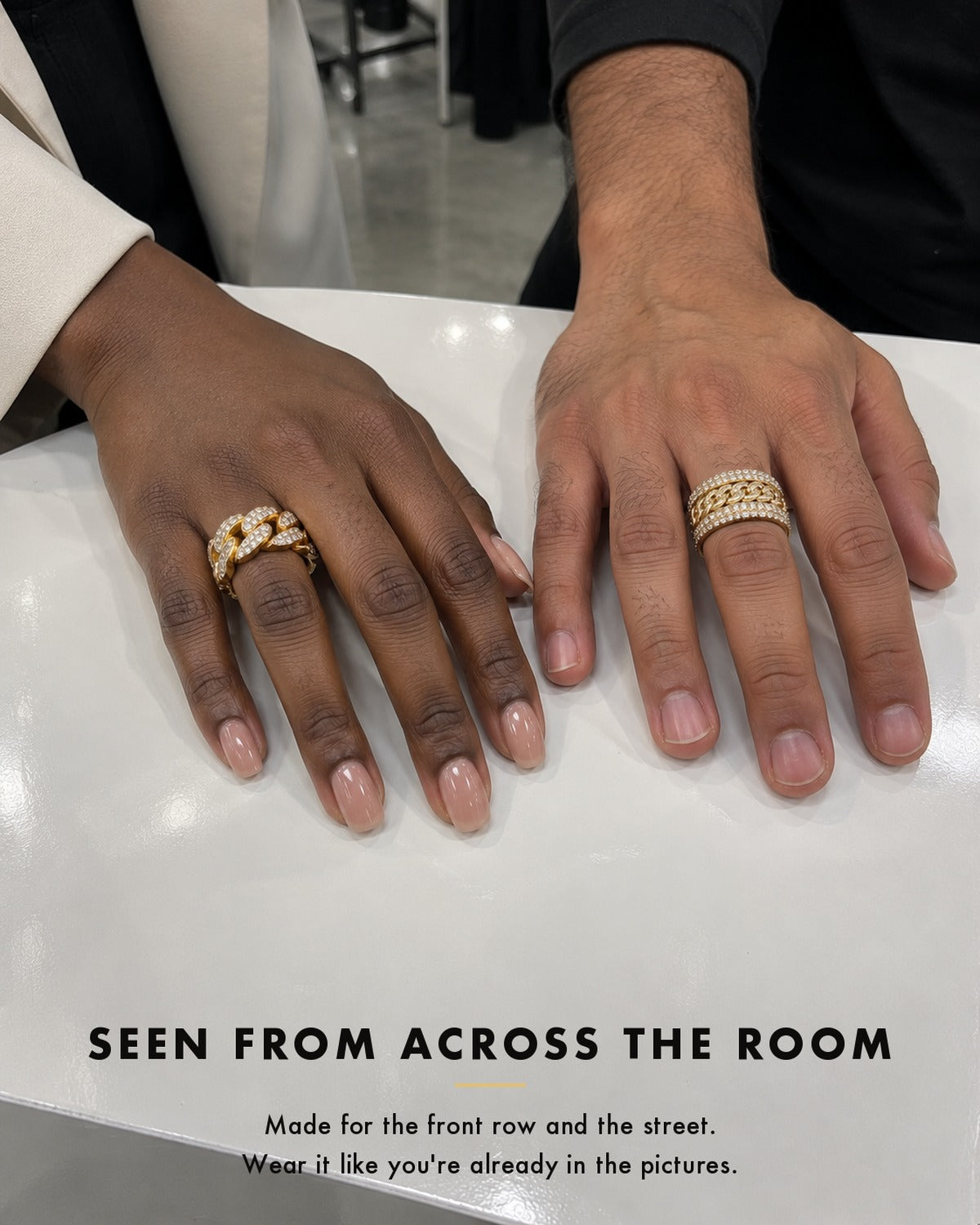 Luciano Four-Piece Gift Box Gold: the rings