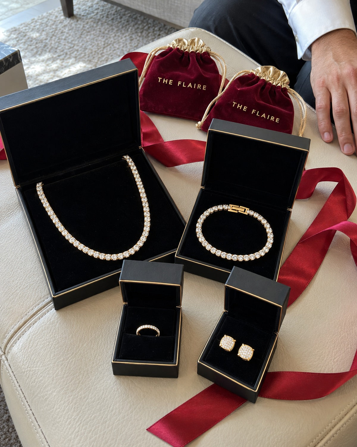 Tennis Four-Piece Gift Box Gold: the gift