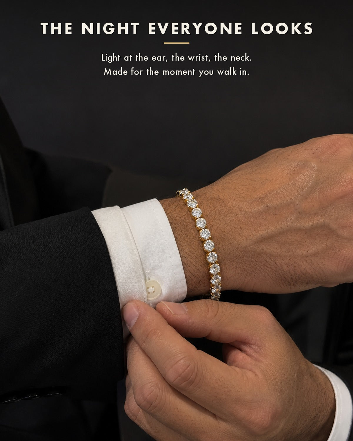 Tennis Four-Piece Gift Box Gold: his cuff