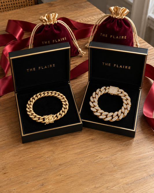 Cuban Bracelet Stack Gift Box Gold: the gift