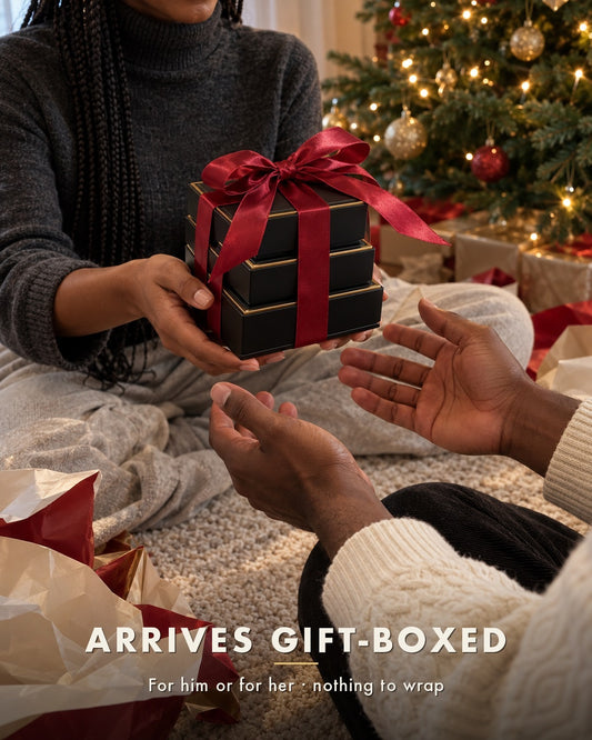 Signet Trio Gift Box Gold: the hand-over
