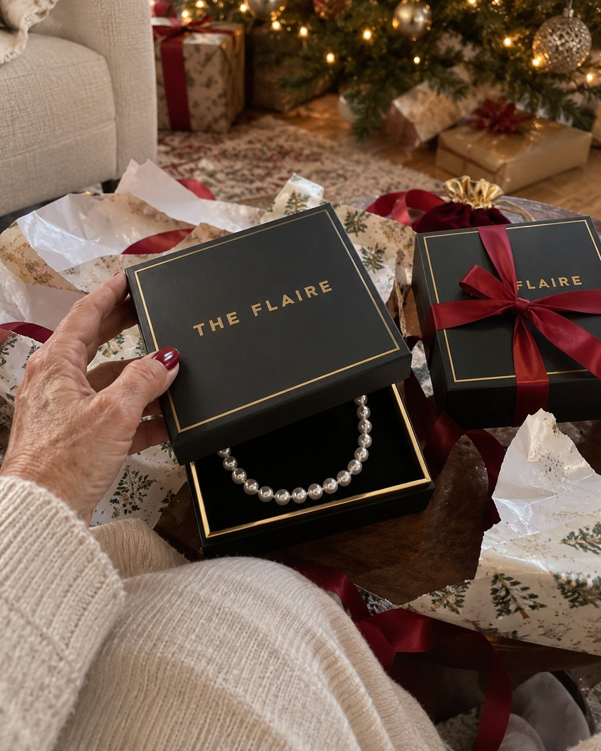 The Pearl Edit being unboxed on Christmas morning