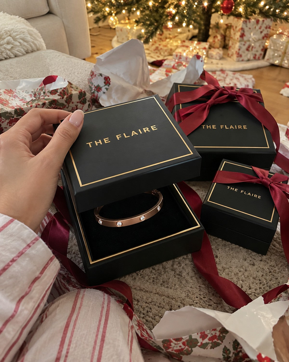 The Rose Edit being unboxed on Christmas morning