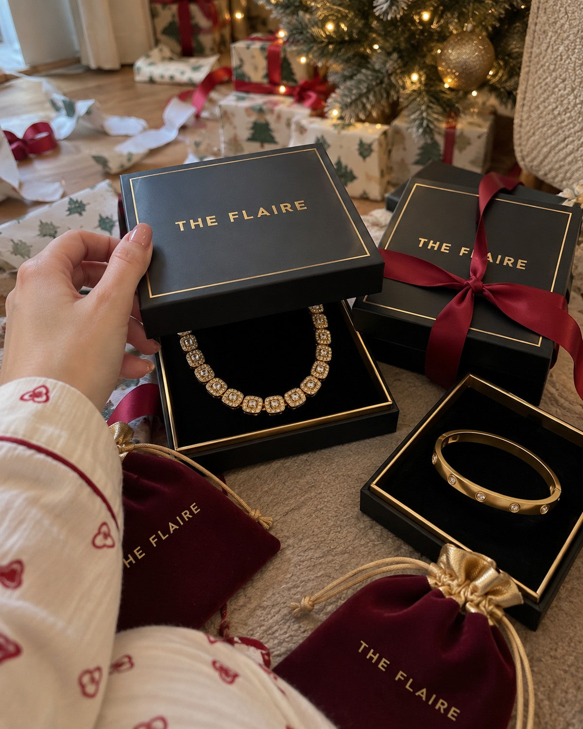 The Tennis Edit being unboxed on Christmas morning