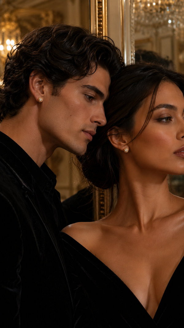 MARQUISE EARRINGS GOLD — On skin