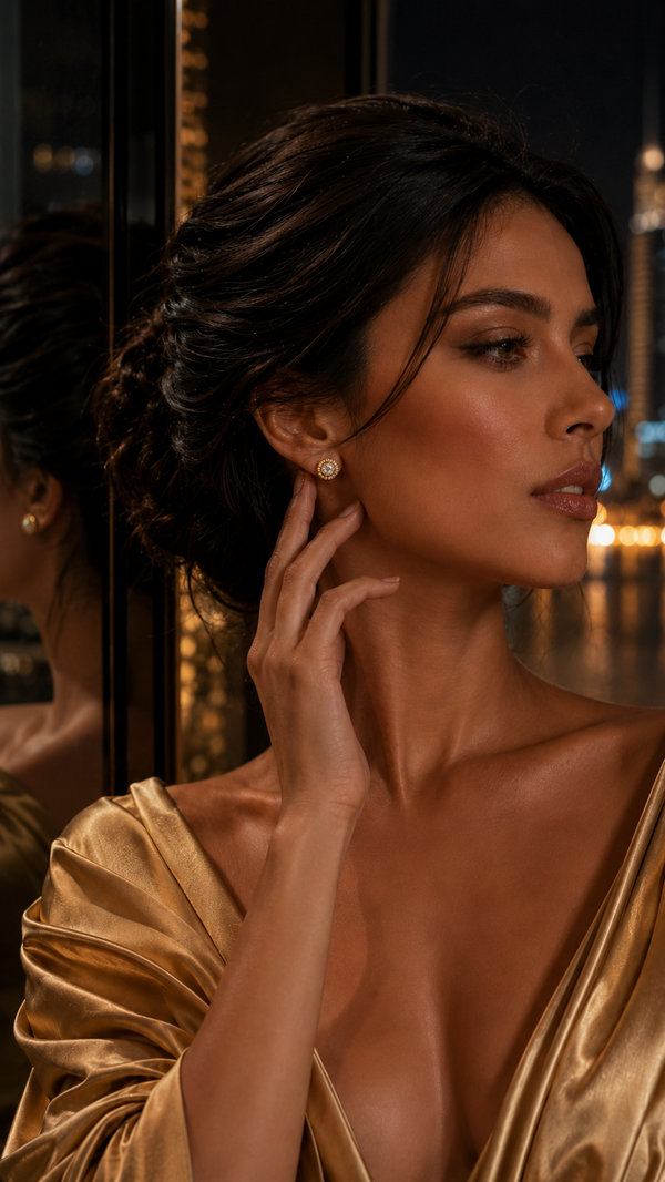 MARQUISE EARRINGS GOLD — The dimensions