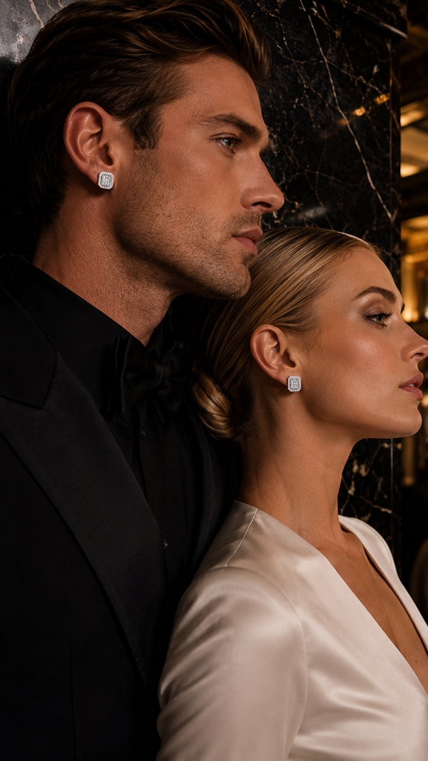 REGALE EARRINGS SILVER — On skin