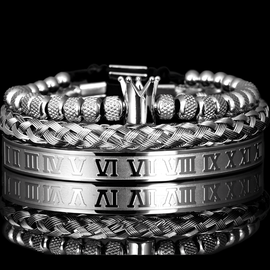 ROYAL JEWEL BRACELET SET SILVER - The Flaire
