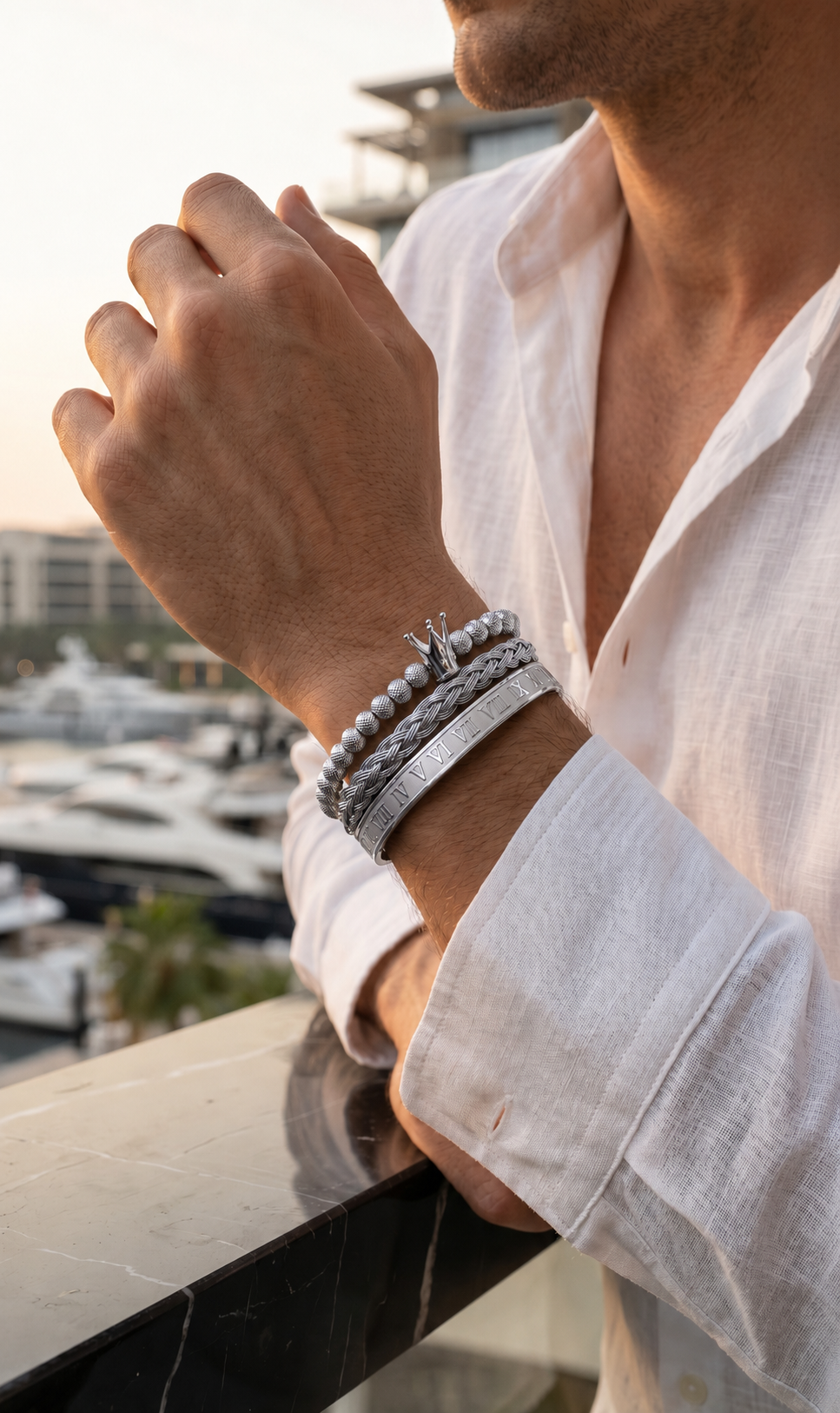 ROYAL JEWEL BRACELET SET SILVER