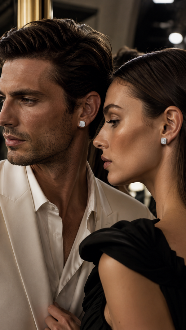 SERAPH EARRINGS SILVER — On skin