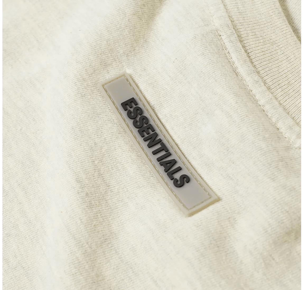 FEAR OF GOD ESSENTIALS 3D SILICON T-SHIRT OATMEAL HEATHER - The Flaire