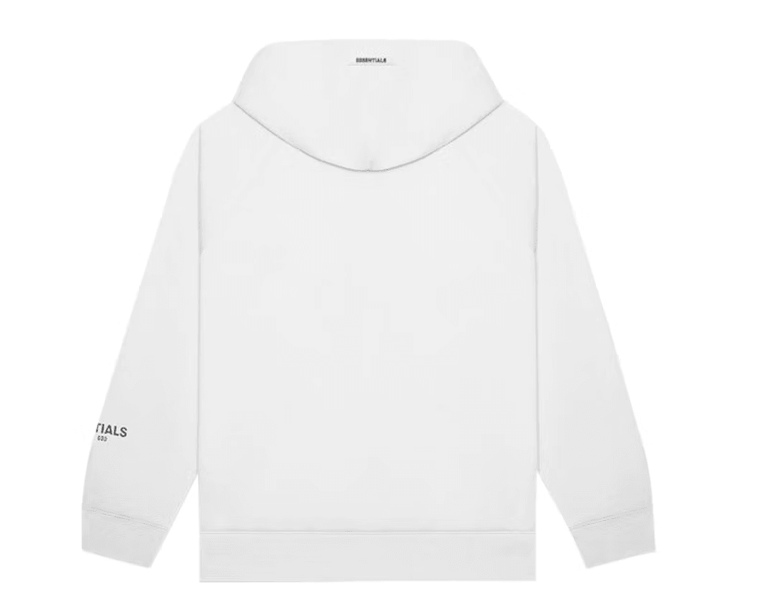 FEAR OF GOD ESSENTIALS PULLOVER HOODIE APPLIQUE LOGO 'WHITE'